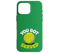 Carcasa para iPhone 16 Pro MAX Divertido Juego de Palabras de «You Got Served», Bonita Pelota de Tenis
