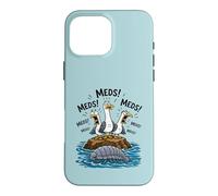Carcasa para iPhone 16 Pro MAX Divertido píldora Bug Meds Gaviota Grito Enfermera Juego de Palabras Médico Humor
