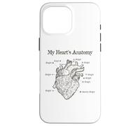 Carcasa para iPhone 16 Pro MAX Dog Lover Heart Anatomy Shirt - Dog Owner, Medic, Veterinary
