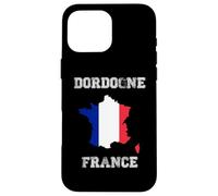 Carcasa para iPhone 16 Pro MAX Dordogne Francia Vintage Francia Bandera Mapa Diseño