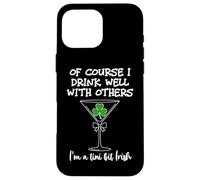 Carcasa para iPhone 16 Pro MAX Drinks Well with Others St Patrick's Tini bit Irish Drinking