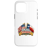 Carcasa para iPhone 16 Pro MAX Dual Citizen Texas American Flag Patriotic Funny Pride