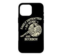 Carcasa para iPhone 16 Pro MAX Easily Distracted by Music and Bourbon Skeleton
