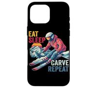 Carcasa para iPhone 16 Pro MAX Eat Sleep Carve Repeat - Ski Driver Sunset Ski Design
