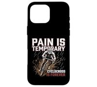Carcasa para iPhone 16 Pro MAX El Dolor es Temporal ciclocross Rider Gráfico