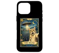 Carcasa para iPhone 16 Pro MAX El Gato Selfie Tarot Carta OVNI Alien Sci Fi Parodia Invasión
