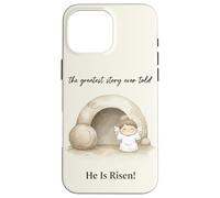 Carcasa para iPhone 16 Pro MAX Él ha resucitado Resurrección Cristiana de Pascua