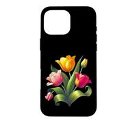 Carcasa para iPhone 16 Pro MAX Elegante Ramo De Tulipanes Rosado Rojo Amarillo Floración Formas Mania