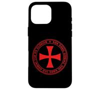 Carcasa para iPhone 16 Pro MAX Emblema de Cruz de Caballeros templarios | Christianity Black