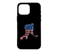 Carcasa para iPhone 16 Pro MAX Entrenador de Equipo de Jugador de Hockey sobre Hielo, Bandera Estadounidense, Graffiti de Goteo de Estados Unidos