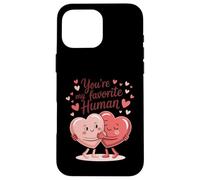 Carcasa para iPhone 16 Pro MAX Eres mi Humano Favorito, Abrazando Corazones, me Encanta el día de San Valentín