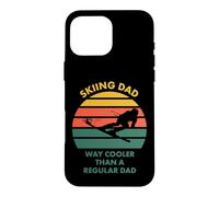 Carcasa para iPhone 16 Pro MAX Esquiando papá para Padre Que esquís Vintage Divertido Camino Enfriador