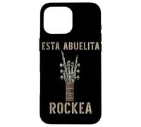 Carcasa para iPhone 16 Pro MAX Esta Abuelita Rockea Mano de Esqueleto Music Rock Guitar