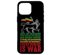 Carcasa para iPhone 16 Pro MAX Everywhere IS War Discurso Haile Selassie León Judá Reggae