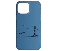 Carcasa para iPhone 16 Pro MAX Faro y Aves Marinas Gaviotas en la Costa