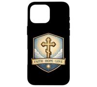 Carcasa para iPhone 16 Pro MAX Fe Esperanza Amor Cristiano Ortodoxo Floral Jesucristo Dios