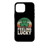 Carcasa para iPhone 16 Pro MAX Feeling Lucky Retro Casino Humor St Patricks Day Vibes