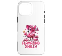 Carcasa para iPhone 16 Pro MAX Flamazing Shelly Pink Flamingo Tropical Beach Trip Mujer