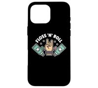 Carcasa para iPhone 16 Pro MAX Floss Rock and Roll Dentista Oficina Dental Humor Música
