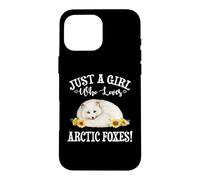Carcasa para iPhone 16 Pro MAX Flowers Womens Kids Just A Girl Who Loves Arctic Foxes Lover