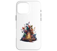 Carcasa para iPhone 16 Pro MAX Fogata Forestal con Flora Vibrante y Fauna