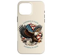 Carcasa para iPhone 16 Pro MAX Founded and Standing in Faith Vintage Watercolor Eagle 1776