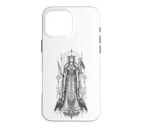 Carcasa para iPhone 16 Pro MAX Frigg Diosa Nórdica Cuervo Runa Reina de la Mitología Asgard