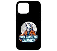 Carcasa para iPhone 16 Pro MAX Full Throttle Lunacy Howling Biker Wolf Graphic