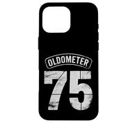 Carcasa para iPhone 16 Pro MAX Funny 75th Birthday Oldometer Odómetro 75 años Old Joke