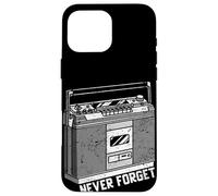 Carcasa para iPhone 16 Pro MAX Funny 80s Never Forget Cassette Player Geeky Audiophile Gift