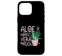 Carcasa para iPhone 16 Pro MAX Funny Aloe You Vera Much San Valentín Amor Prueba