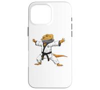 Carcasa para iPhone 16 Pro MAX Funny Bearded Dragons Doing Karate Samurai Ninja Lizard