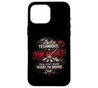 Carcasa para iPhone 16 Pro MAX Funny Dart Player My Dart Technique Is Top Secret