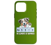 Carcasa para iPhone 16 Pro MAX Funny Elements of Happiness Blue Merle Aussie Lover
