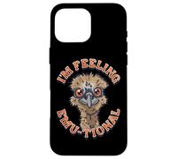 Carcasa para iPhone 16 Pro MAX Funny Emu I’m Feeling Emu-tional Emu Pun