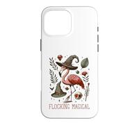 Carcasa para iPhone 16 Pro MAX Funny Flamingo Pun Flocking Magical Pagan Wiccan Witch