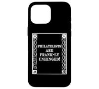 Carcasa para iPhone 16 Pro MAX Funny Frank-LY Unhinged Pun Stamp Collecting Collector