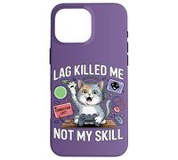 Carcasa para iPhone 16 Pro MAX Funny Gaming Cat Blaming Lag Lindo Felino Controller Design