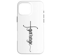 Carcasa para iPhone 16 Pro MAX Funny Garage Car Mechanic Husband Dad - Señal de Cruz Vertical