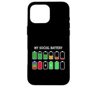 Carcasa para iPhone 16 Pro MAX Funny Introvert Humor Energy Level Graphic Anti Social Fun