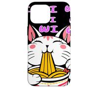Carcasa para iPhone 16 Pro MAX Funny Kawaii Happy Lucky Eats Cat Ramen Fideos Wi