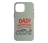 Carcasa para iPhone 16 Pro MAX Funny Raccoon Dad Yelling Raccoons Father's Day