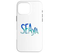 Carcasa para iPhone 16 Pro MAX Funny Sea Ya Sea Glass Watercolor Cute Beach Lovers