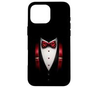 Carcasa para iPhone 16 Pro MAX Funny Suit Costume Formal Bow Tie Halloween Tuxedo