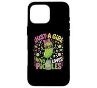 Carcasa para iPhone 16 Pro MAX Funny Toddler Pickle Costume, Just a Girl Who Loves Pickles