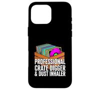 Carcasa para iPhone 16 Pro MAX Funny Vinyl Record Collector Crate Digger Dust Inhaler