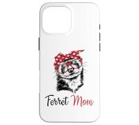 Carcasa para iPhone 16 Pro MAX Funny Womens Girls Glasses Bandana Mom Ferret Lover