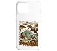 Carcasa para iPhone 16 Pro MAX Futuristic Dinosaur Battle Sci Fi Action Art Warrior