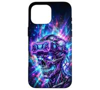Carcasa para iPhone 16 Pro MAX Gamer Calavera Casco VR Videojuegos Gaming Skull Consola