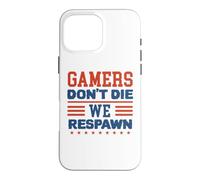 Carcasa para iPhone 16 Pro MAX Gamers Don't Die We Respawn Sparklers Patriotic Hombres Mujeres